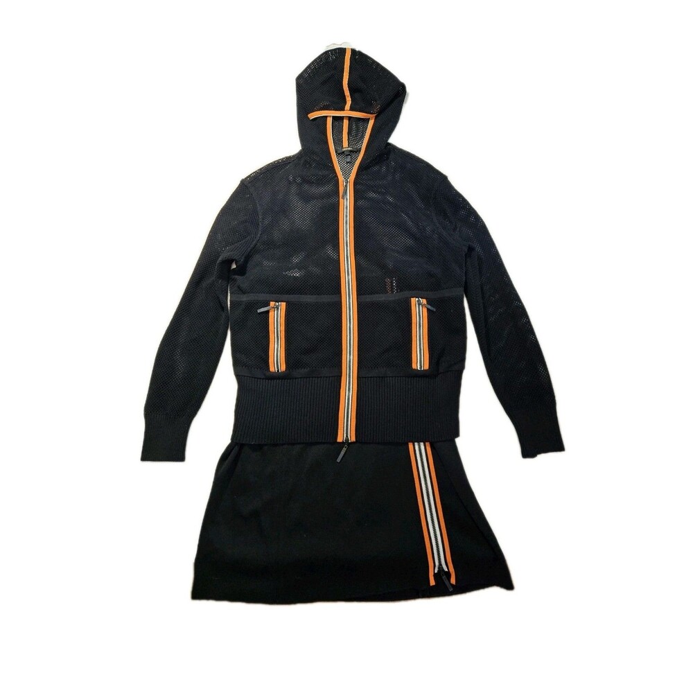 Escada Designer Hoodie Jacket & Skirt Mesh Athletic Set Women’s  Athletic Set